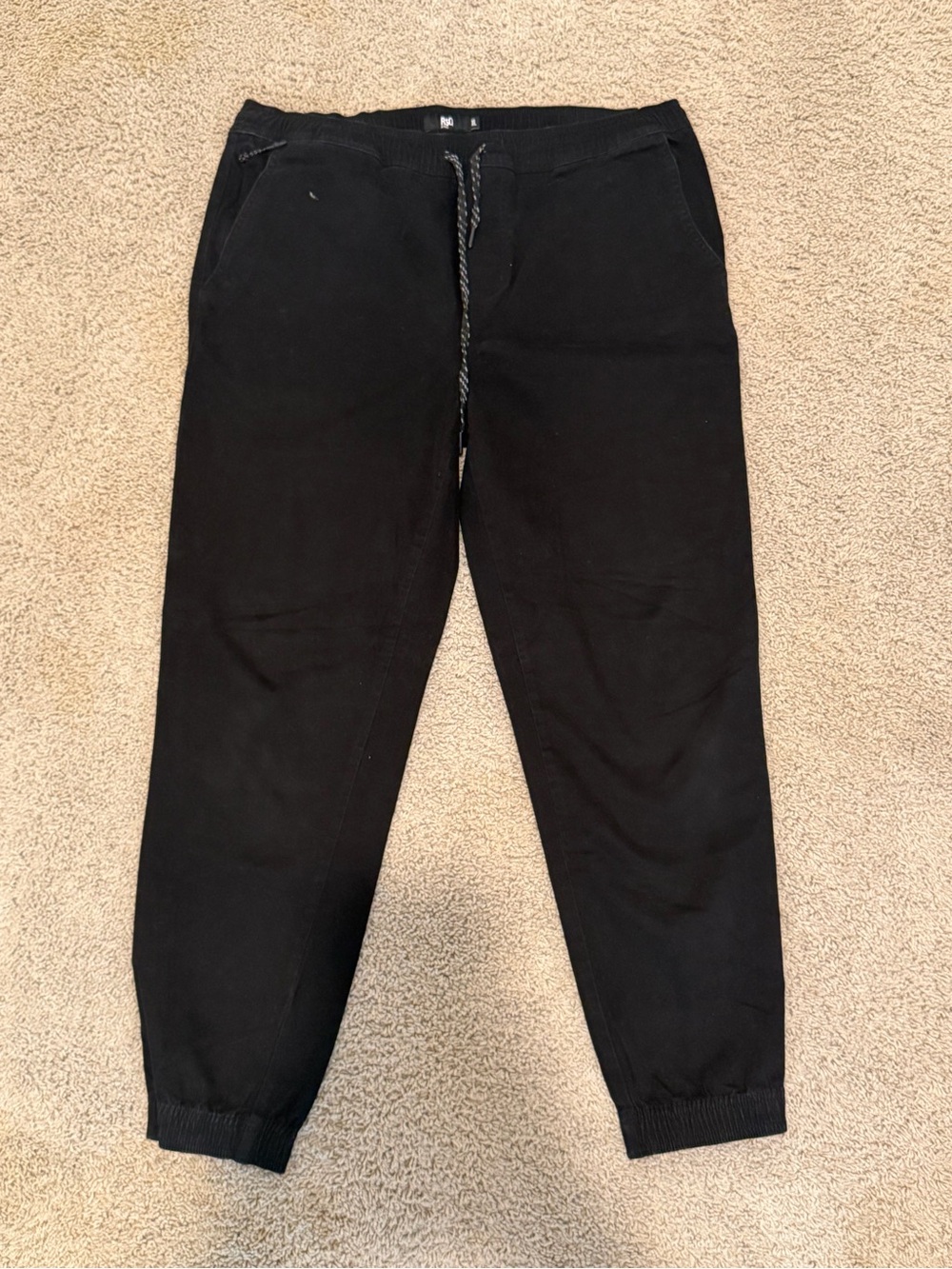 RSQ Men's Black Drawstring Jogger Sweatpants
